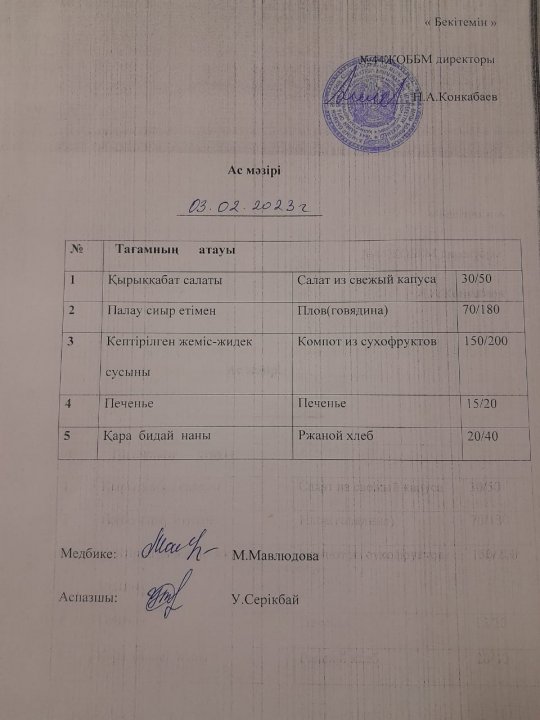 Ас мәзірі