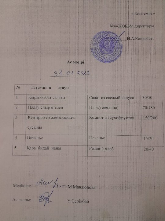 Ас мәзірі
