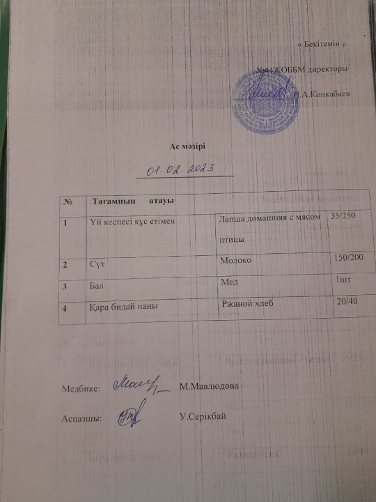 Ас мәзірі