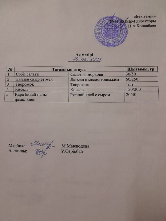 Ас мәзірі