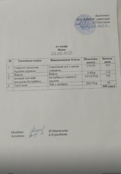 Ас мәзірі