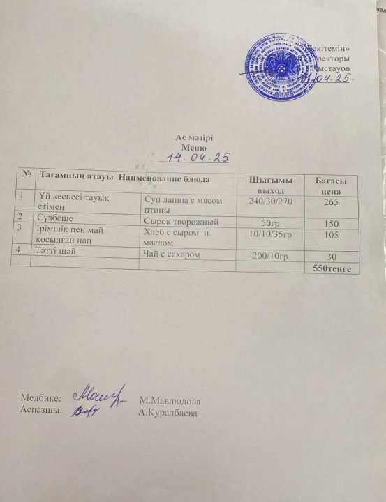 Ас мәзірі