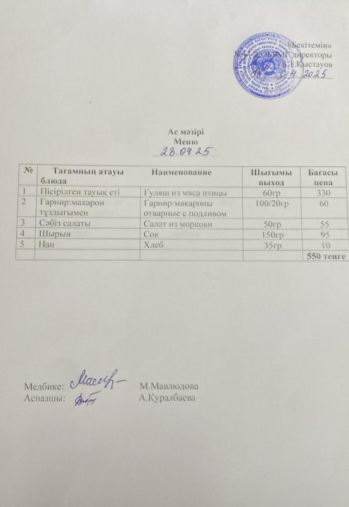 Ас мәзірі